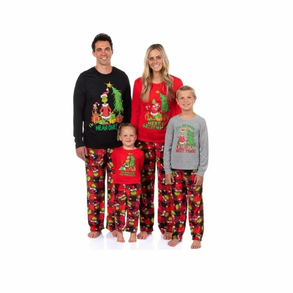 NEW! Size 4T Dr Seuss The Grinch Pajamas Buffalo Plaid Matching Family Sleepwear